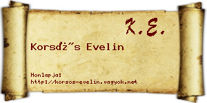 Korsós Evelin névjegykártya