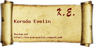 Korsós Evelin névjegykártya